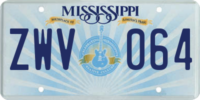 MS license plate ZWV064