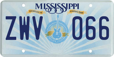 MS license plate ZWV066