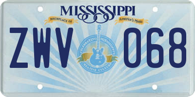 MS license plate ZWV068