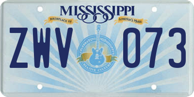 MS license plate ZWV073