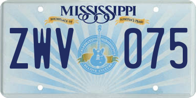 MS license plate ZWV075