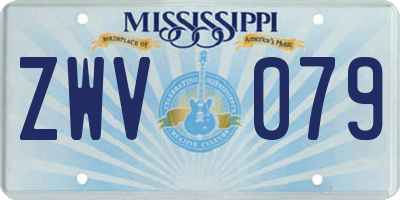 MS license plate ZWV079