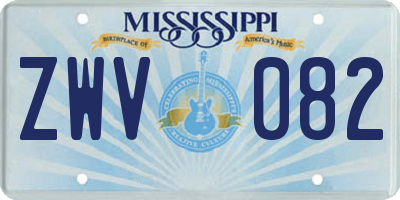 MS license plate ZWV082