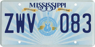 MS license plate ZWV083