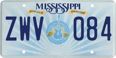 MS license plate ZWV084