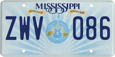 MS license plate ZWV086