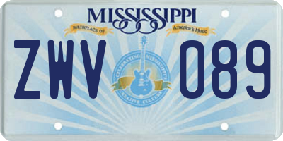 MS license plate ZWV089