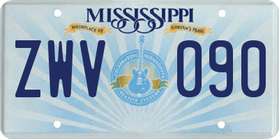 MS license plate ZWV090