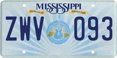 MS license plate ZWV093