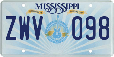 MS license plate ZWV098