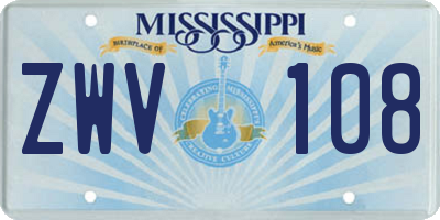 MS license plate ZWV108