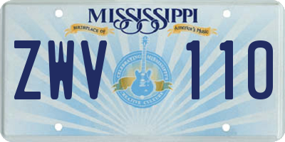MS license plate ZWV110