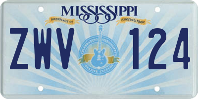 MS license plate ZWV124