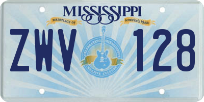 MS license plate ZWV128