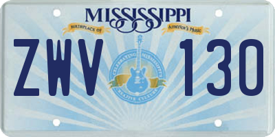 MS license plate ZWV130