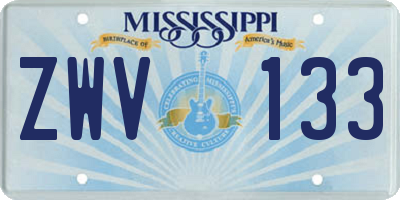 MS license plate ZWV133