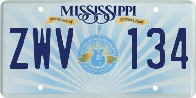 MS license plate ZWV134