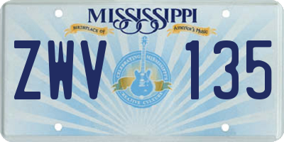 MS license plate ZWV135