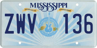 MS license plate ZWV136