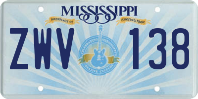 MS license plate ZWV138