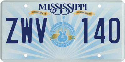 MS license plate ZWV140