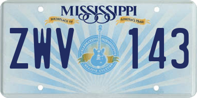 MS license plate ZWV143