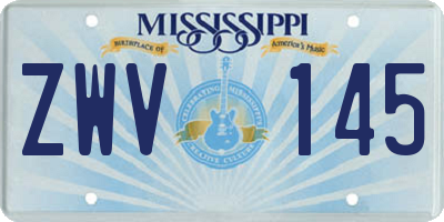 MS license plate ZWV145