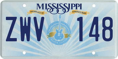 MS license plate ZWV148