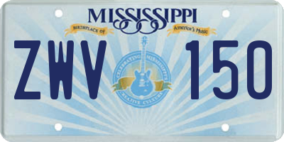 MS license plate ZWV150