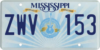 MS license plate ZWV153