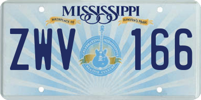 MS license plate ZWV166