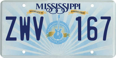 MS license plate ZWV167