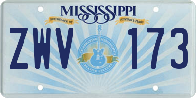 MS license plate ZWV173