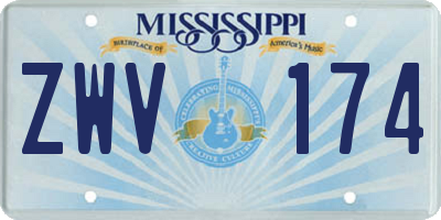 MS license plate ZWV174