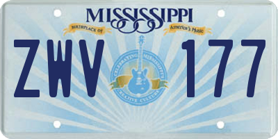 MS license plate ZWV177