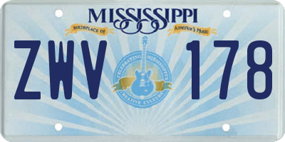MS license plate ZWV178