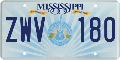 MS license plate ZWV180