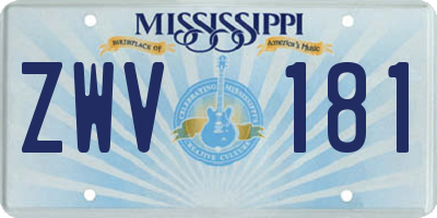 MS license plate ZWV181