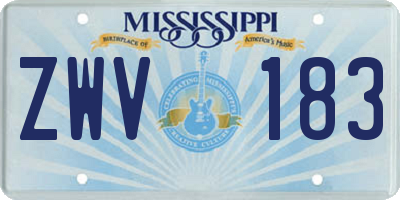 MS license plate ZWV183