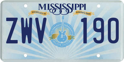MS license plate ZWV190