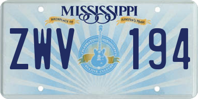 MS license plate ZWV194
