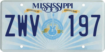 MS license plate ZWV197