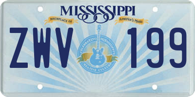 MS license plate ZWV199