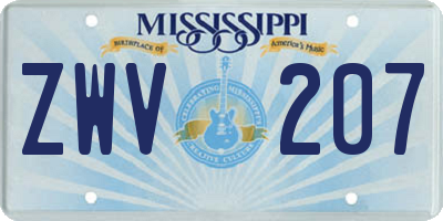 MS license plate ZWV207