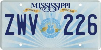 MS license plate ZWV226