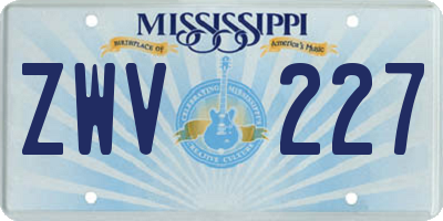 MS license plate ZWV227