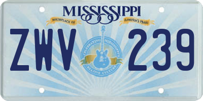 MS license plate ZWV239