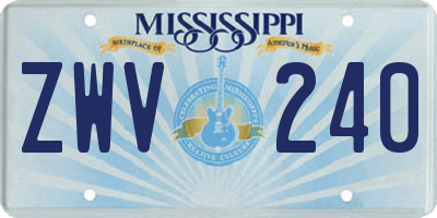 MS license plate ZWV240