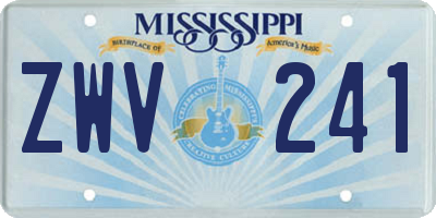 MS license plate ZWV241