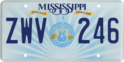 MS license plate ZWV246